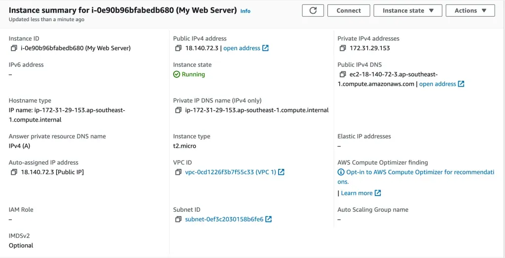 Amazon EC2 - Instance Summary