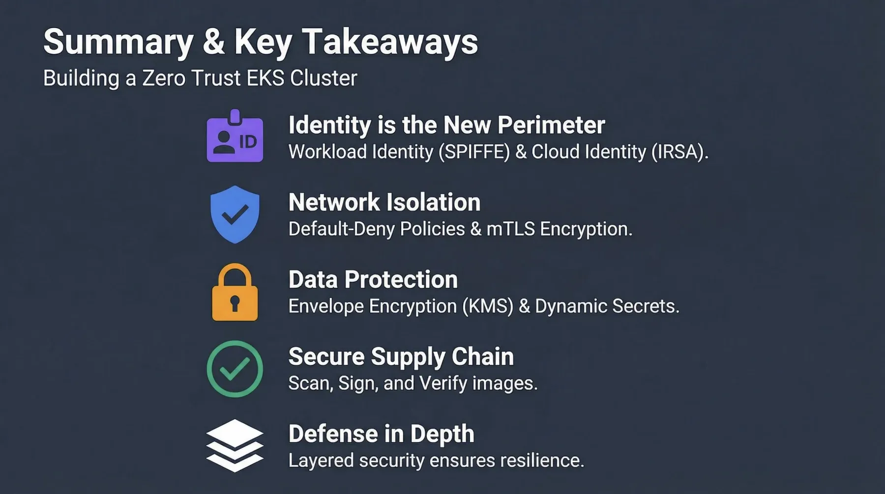 Summary & Key Takeaways: Building a Zero Trust EKS Cluster