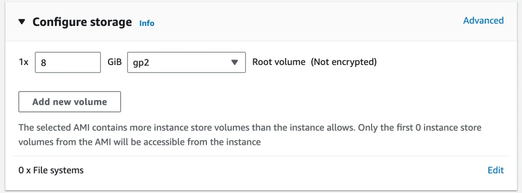 AWS EC2 Instance - Configure storage